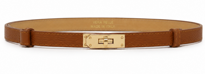 Adjustable Italian Leather Belt (Camel)