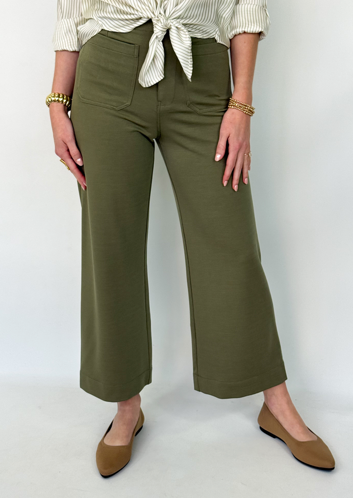 Blaine - Straight Leg Pants (Olive)