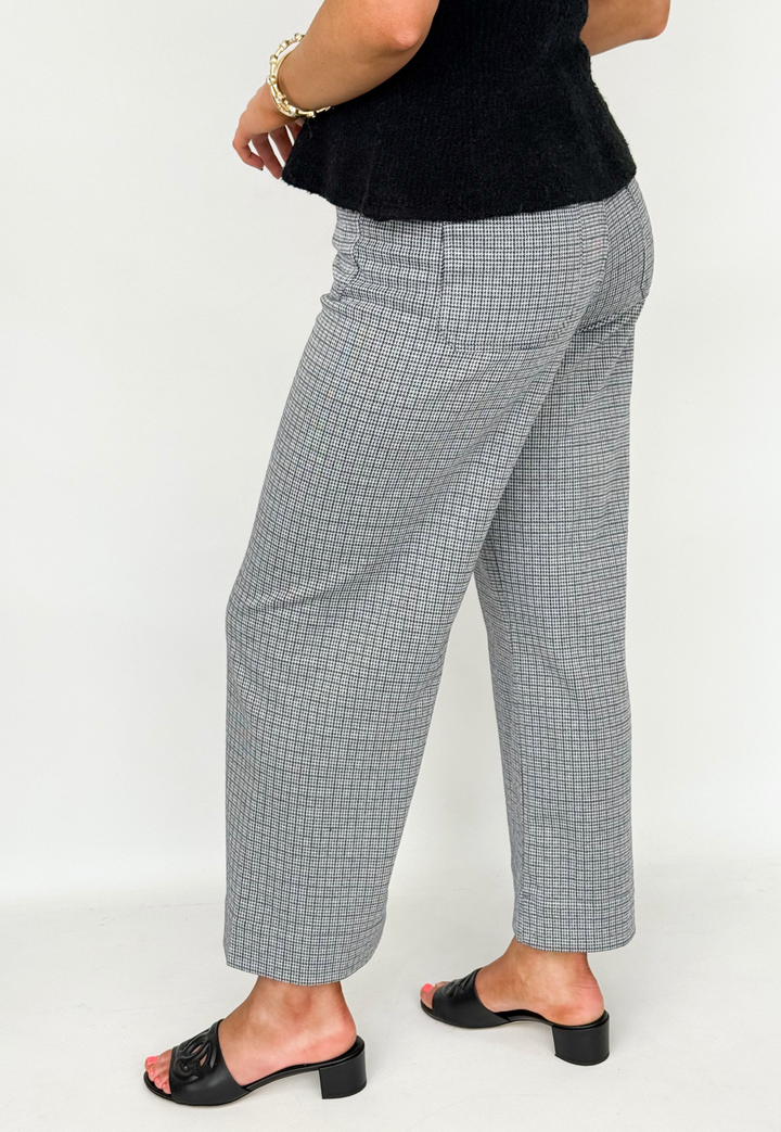 Blaine - Straight Leg Pants (Charcoal Houndstooth)