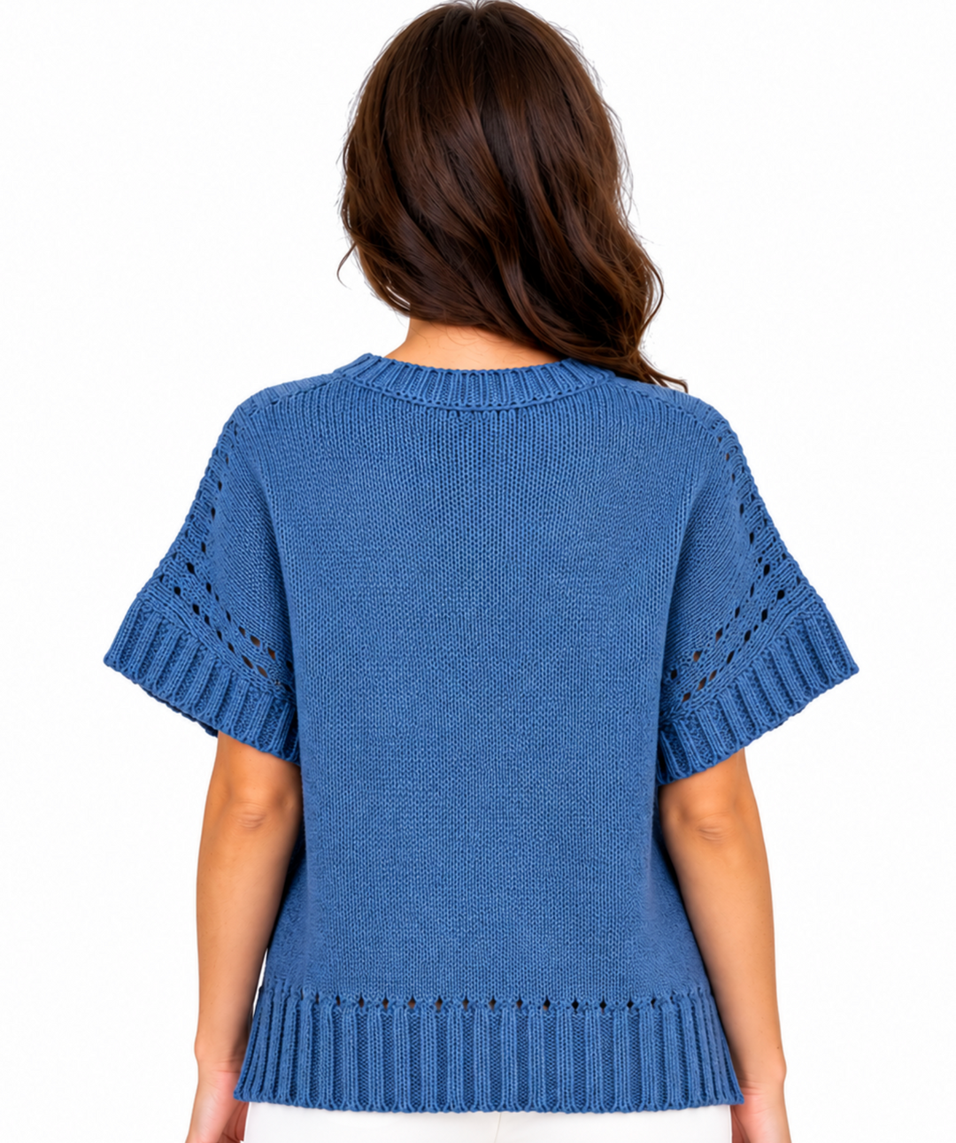 Brielle - Crew Knit Sweater (Blue)