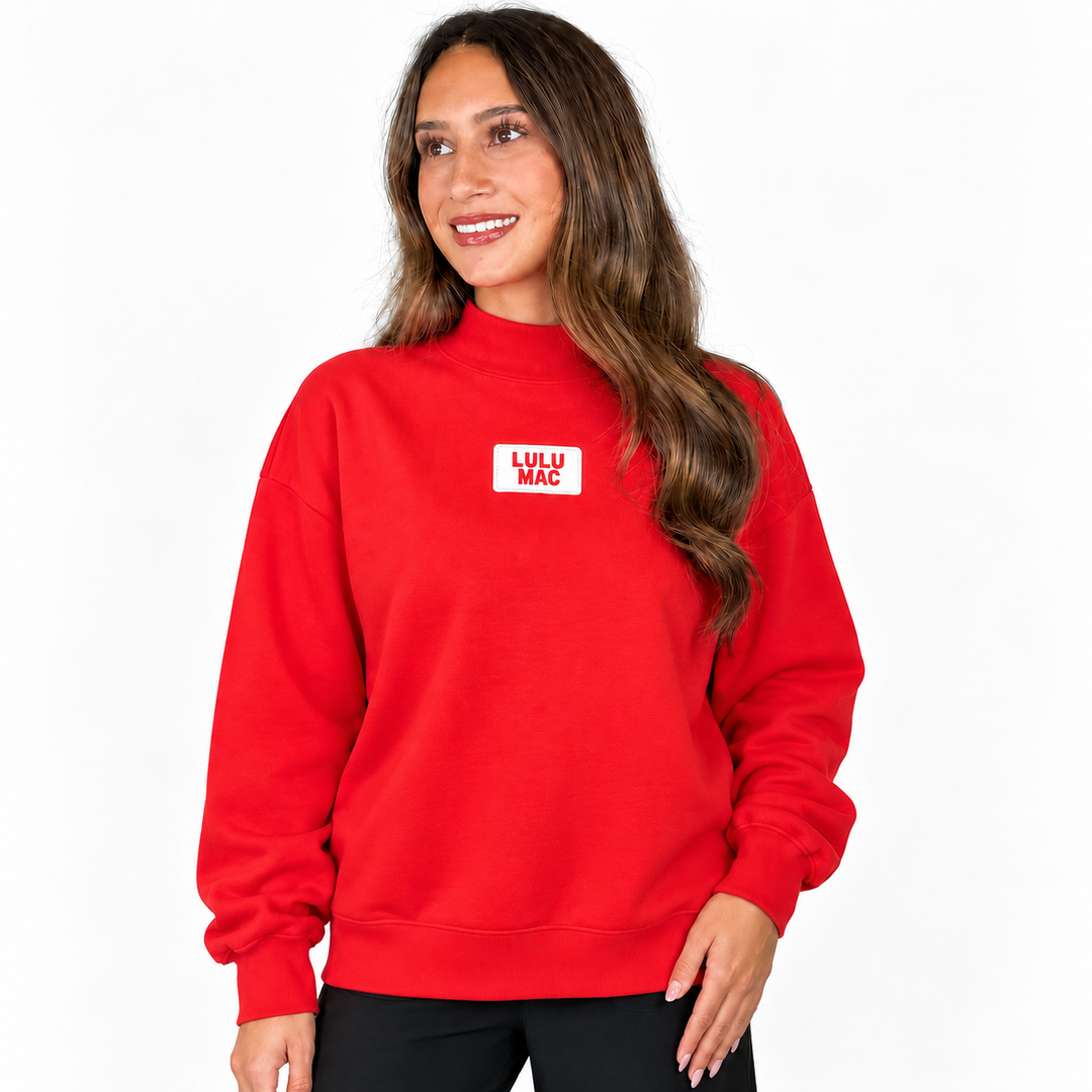 LULU MAC - Mock Neck Sweatshirt (Red)