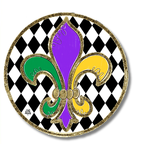Door Hanger Attachment - Mardi Gras Fleur-de-lis