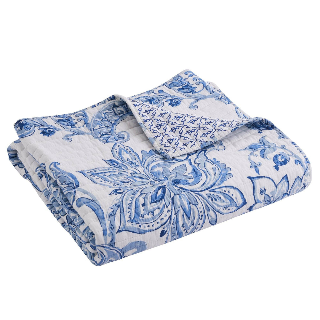 Bennett Quilted Throw - Blue