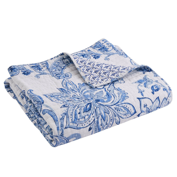 Bennett Quilted Throw - Blue
