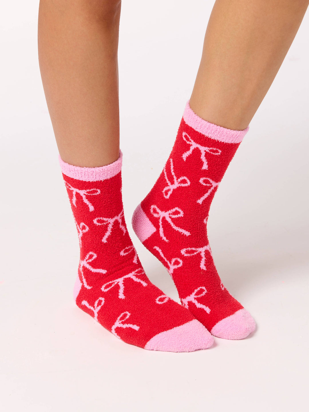 Clarice - Red + Pink Bow Socks