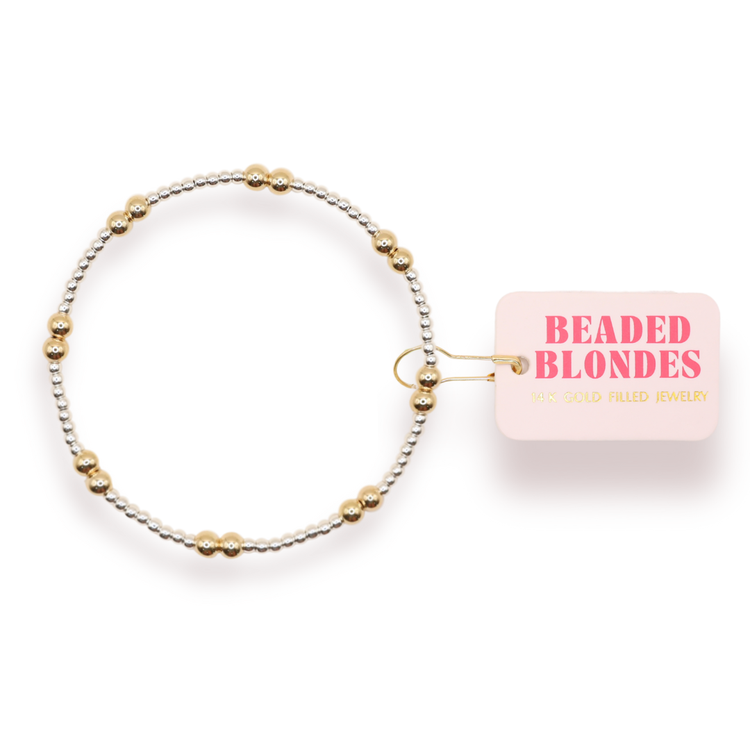 Beaded Blondes - Leah Bracelet in Silver with Gold