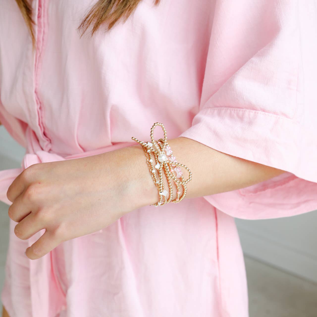 Beaded Blondes - Gold Bow Bracelet