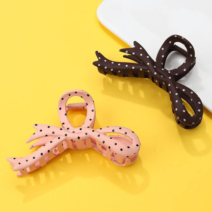 Cindy - Oversized Polka Dot Bow Hair Claw Clip