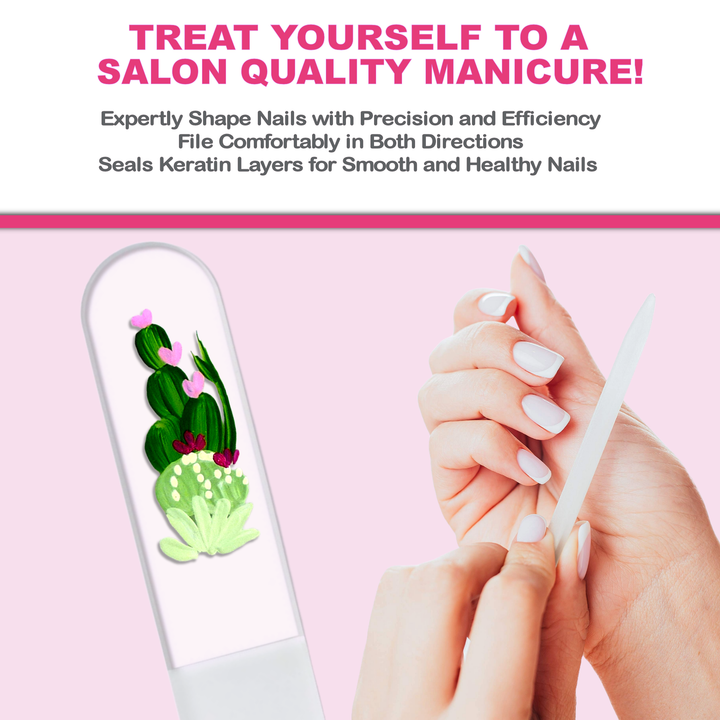 Glass Nail File - Cactus