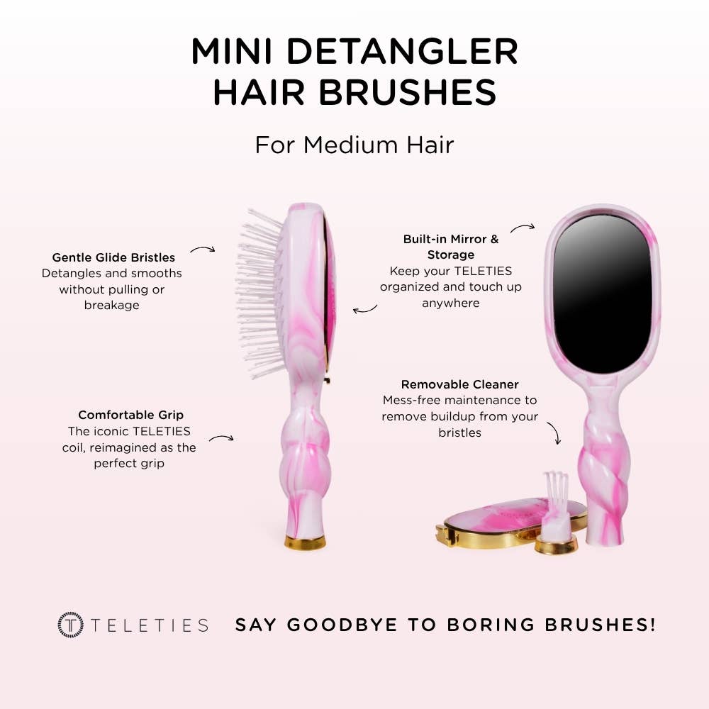 Teleties - Mini Detangler Brush | Medium | Pinch Me!
