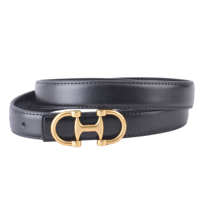 Stitched Leather Horsebit Buckle Belt
