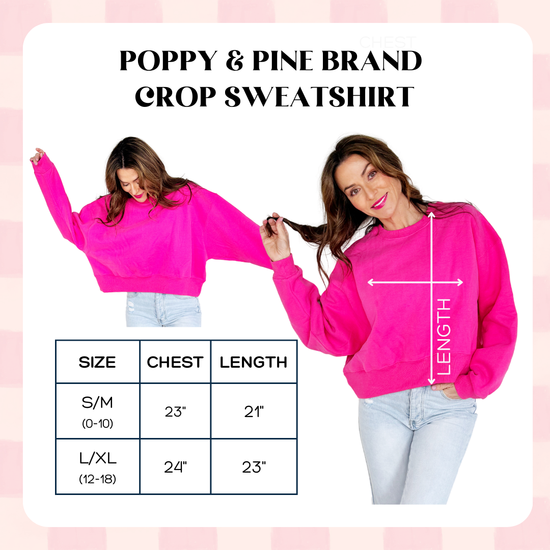 Pine & Poppy - Smiley Jesus Loves You Puff Crop Sweatshirt