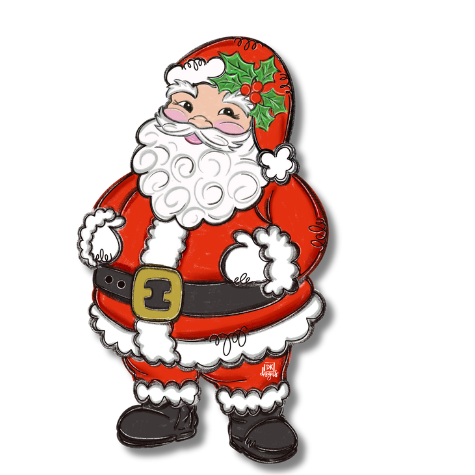Door Hanger Attachment - Jolly Saint Nick