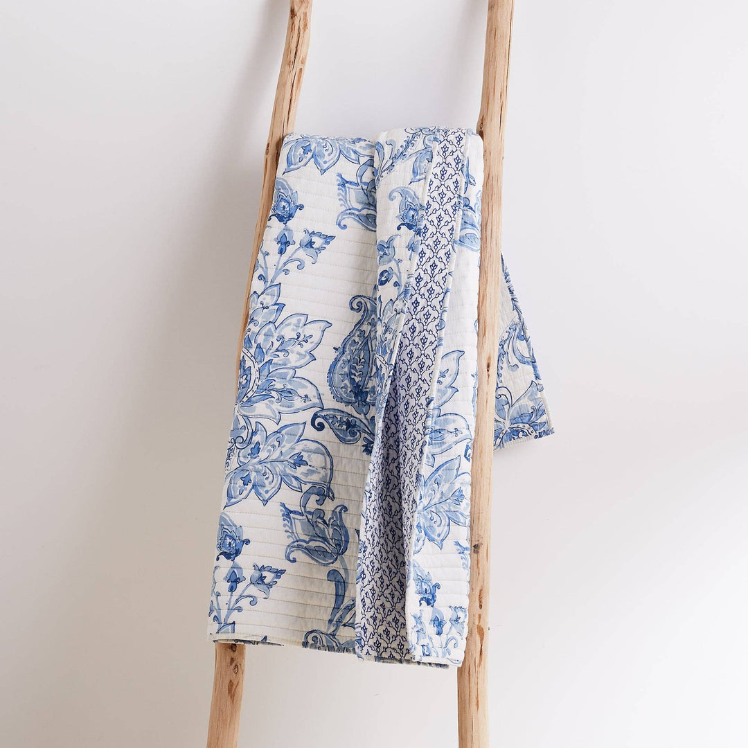 Bennett Quilted Throw - Blue