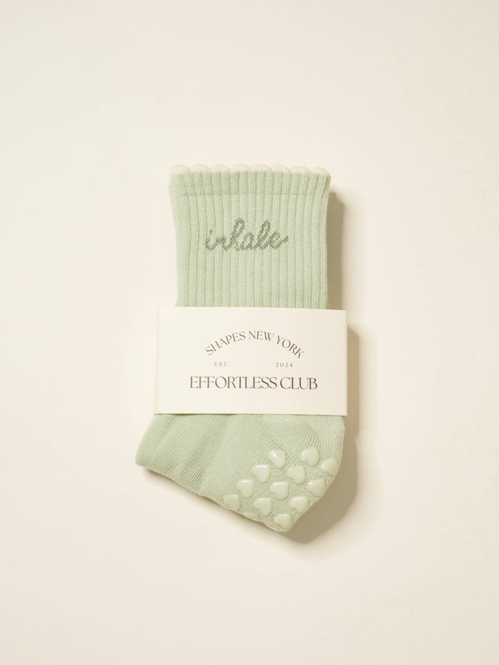 Grip Socks - Inhale Exhale - Mint Green
