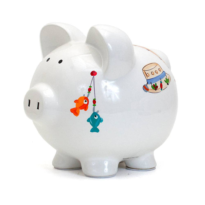 Large Piggy Bank - Gone Fishing