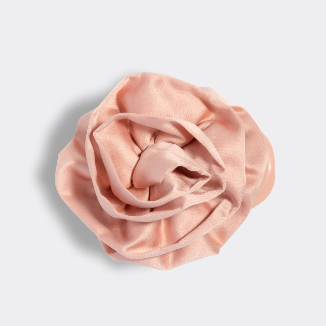 Kitsch - Satin Rosette Medium Flat Cloud Clip - Terracotta