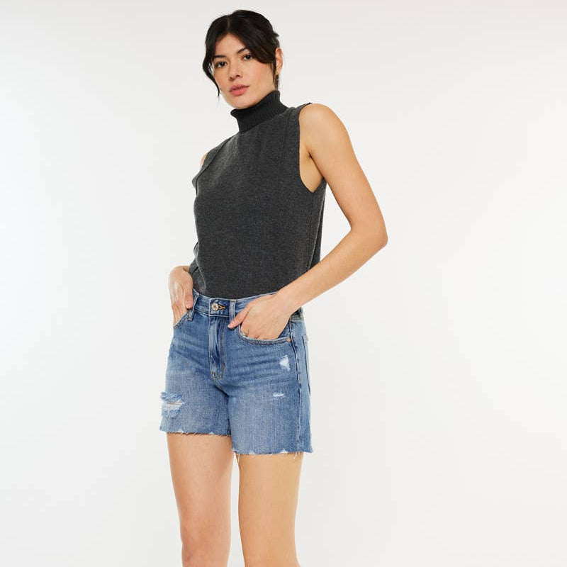Randi - High Rise Denim Shorts
