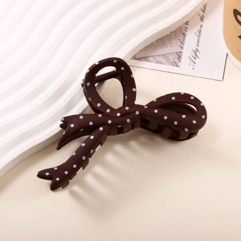 Cindy - Oversized Polka Dot Bow Hair Claw Clip