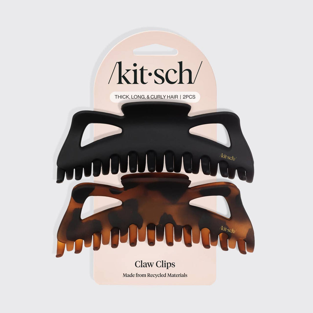 Kitsch - Jumbo Classic Claw Clips 2pc - Black & Tort