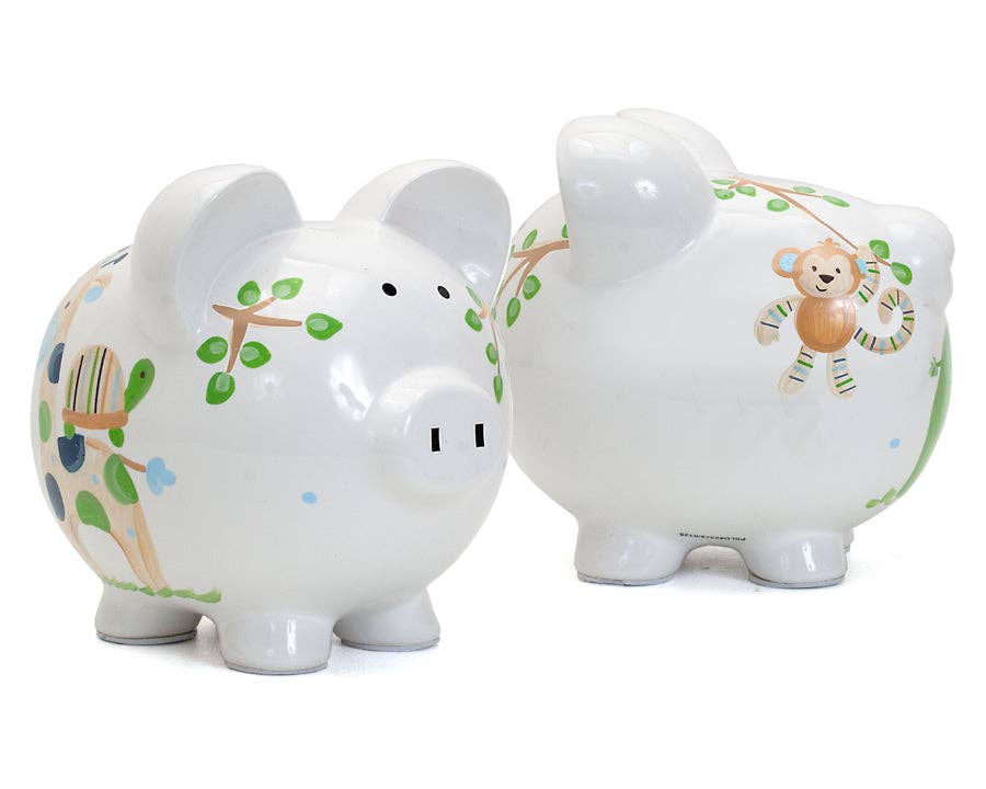 Large Piggy Bank - Blue Tropical Punch