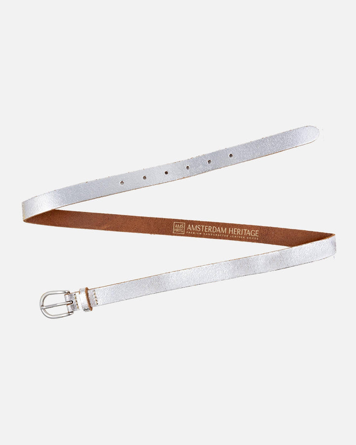 Eva | Metallic Gold Full Grain Leather Belt - Small