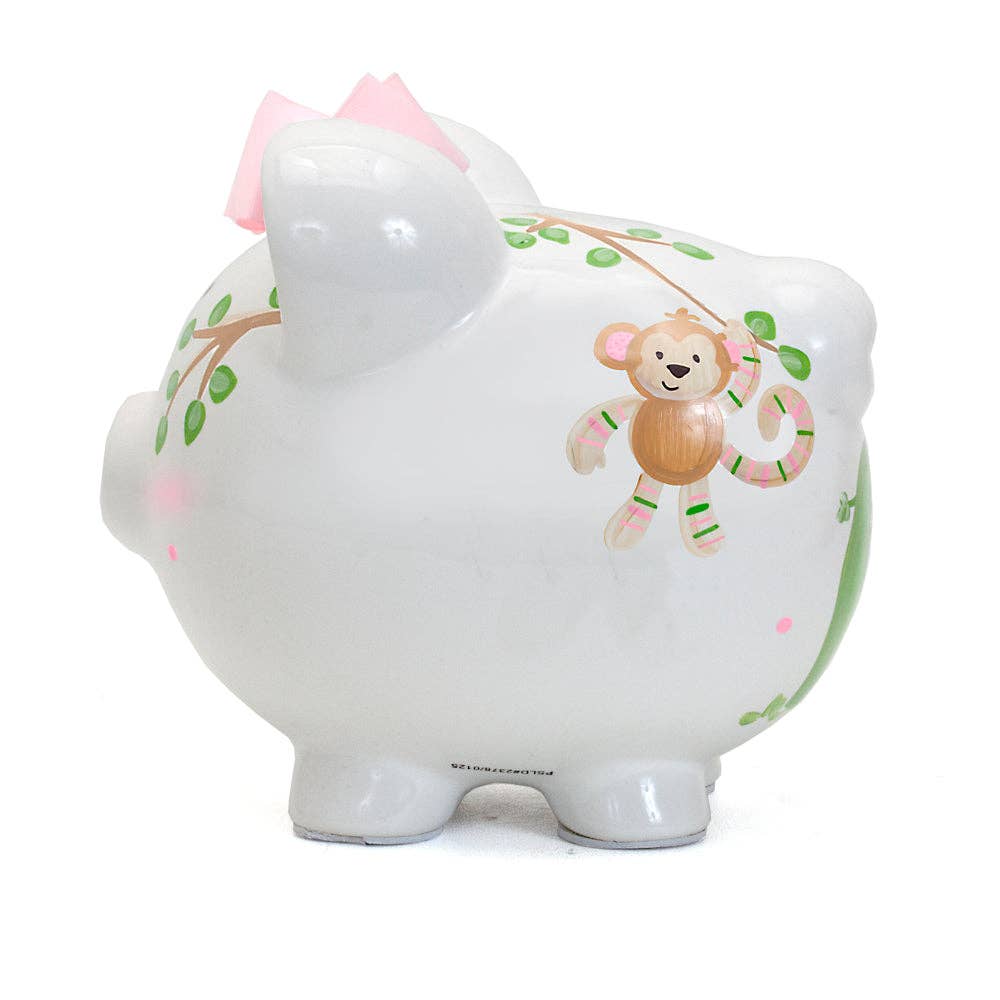 Large Piggy Bank - Pink Tropical Punch