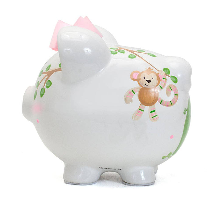 Large Piggy Bank - Pink Tropical Punch
