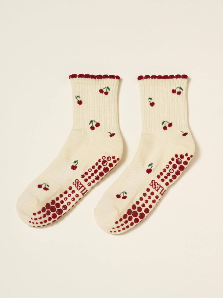 Grip Socks - Little Cherries & Petals