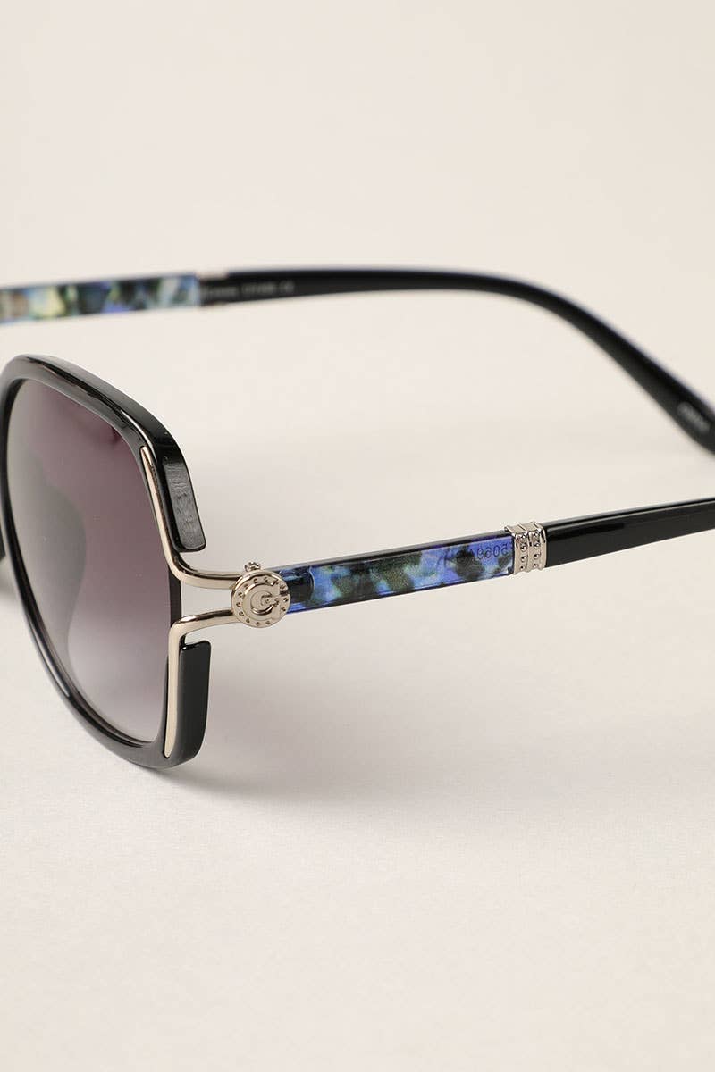 Kalani - Leopard Detailed Square Frame Sunglasses