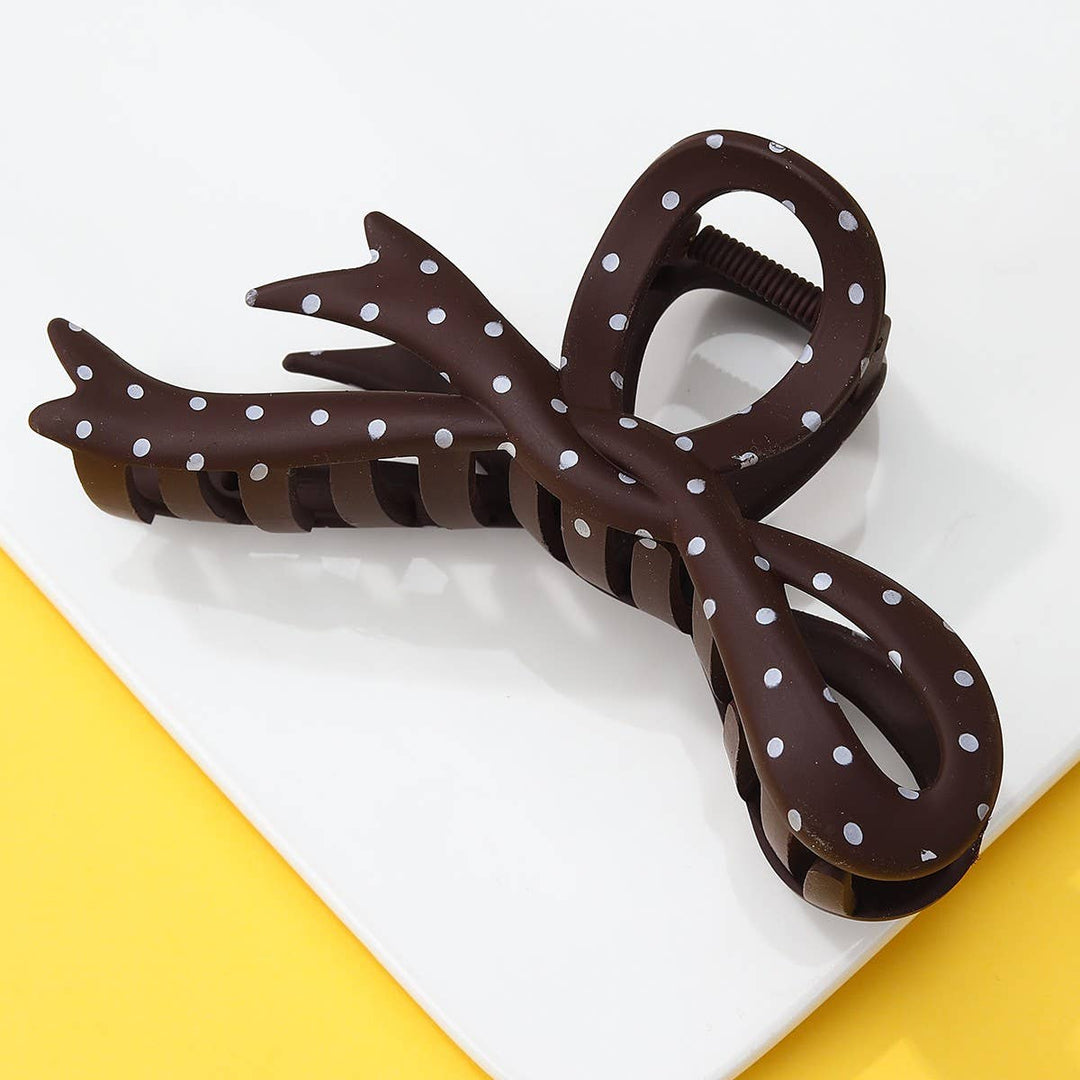 Cindy - Oversized Polka Dot Bow Hair Claw Clip