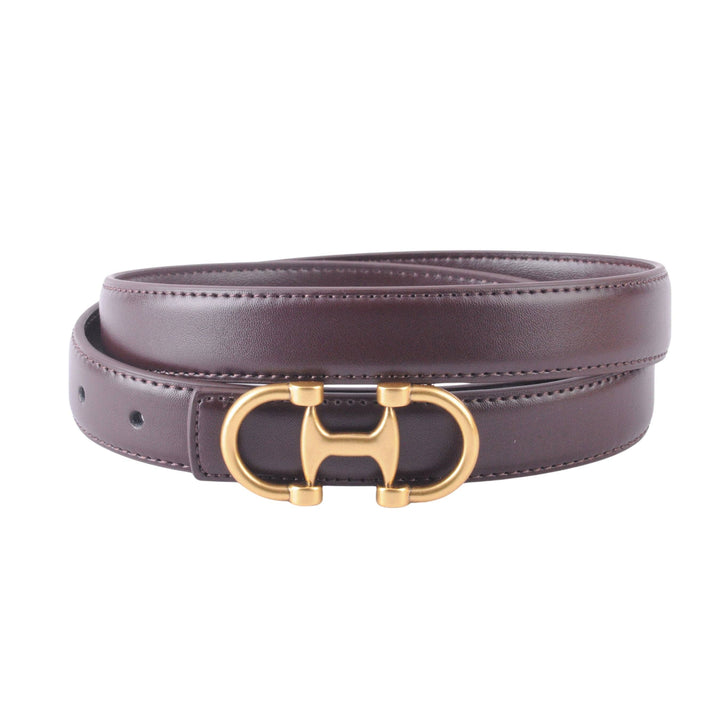 Stitched Leather Horsebit Buckle Belt