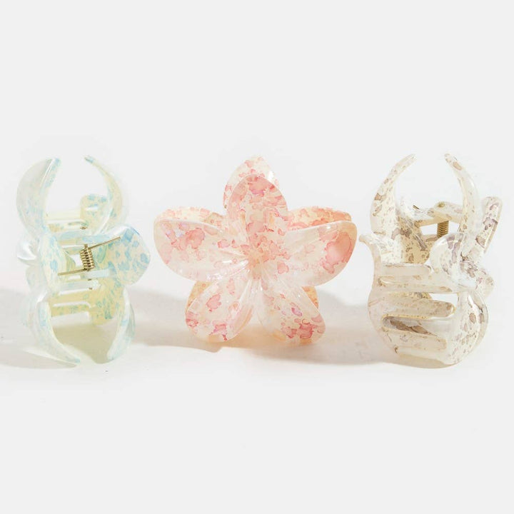 Splatter Paint Flower Hair Claw Clip