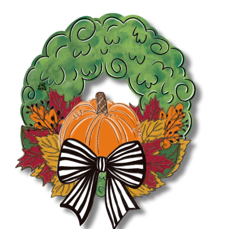 Door Hanger Attachment - Pumpkin Wreath