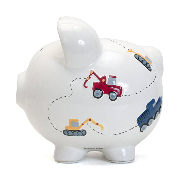 Large Piggy Bank - White Construction
