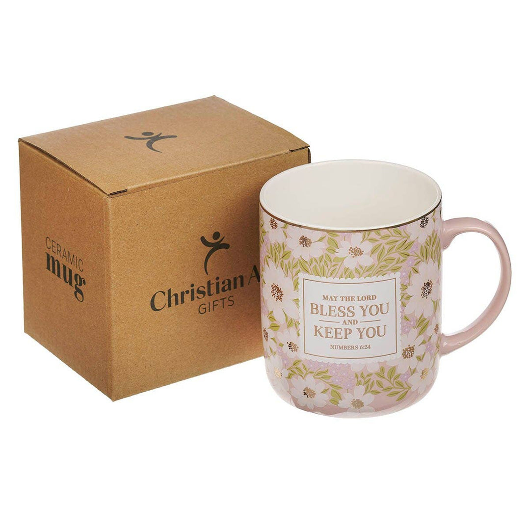 Pink Blossom Mug The Lord Bless You and Keep You Num. 6:24