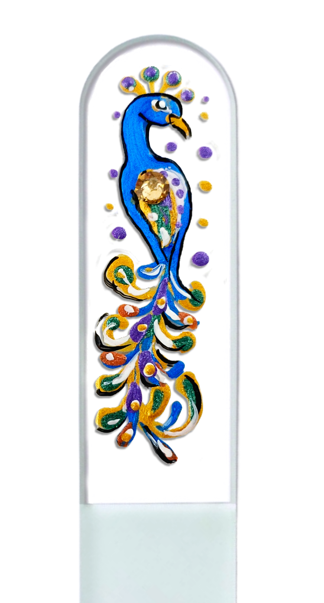 Glass Nail File - Peacock