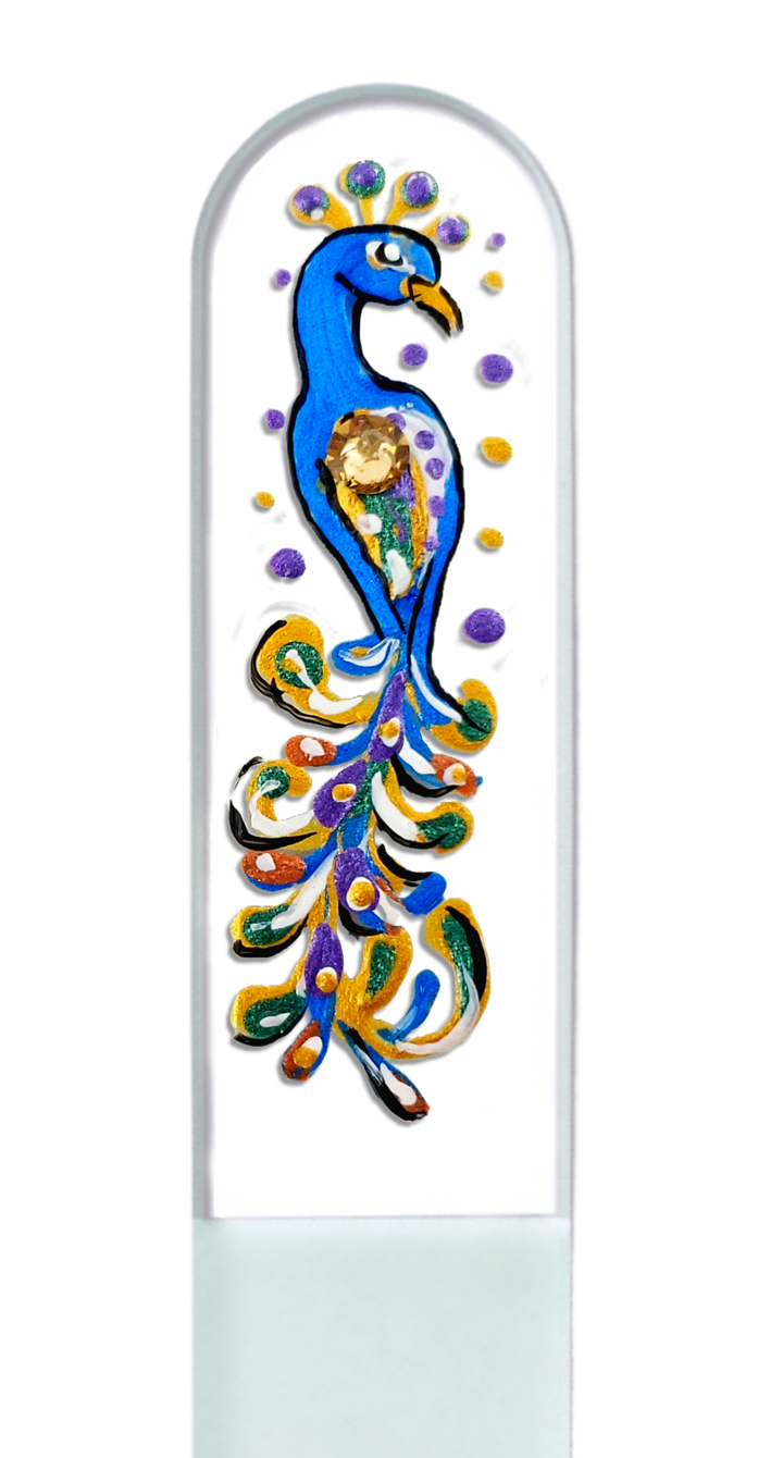 Glass Nail File - Peacock