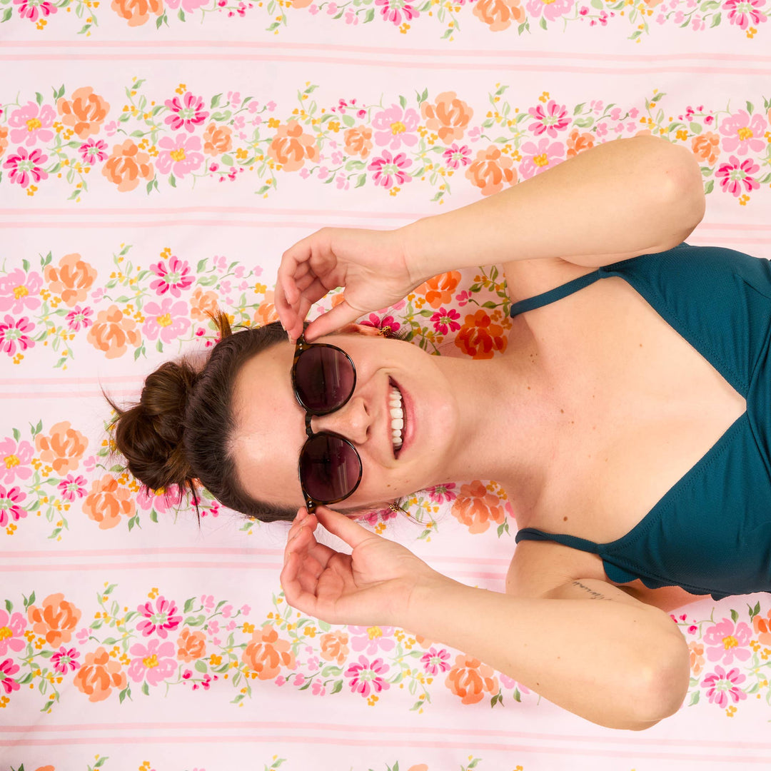 Rosie - XL Quick-Dry Beach Towel (Petal Parade Pink)