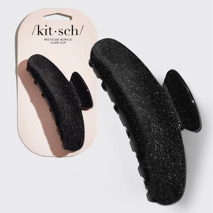 Kitsch - Recycled Plastic Claw Clip - Black Glitter