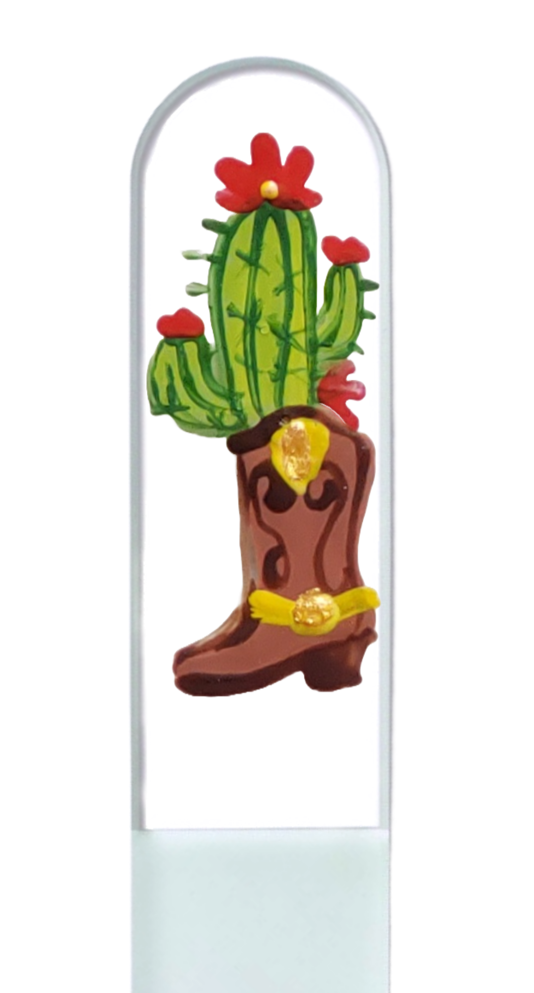 Glass Nail File - Cowboy Boot Cactus