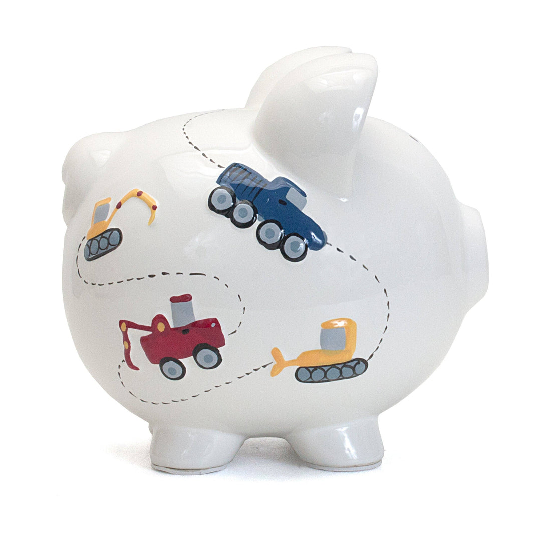 Large Piggy Bank - White Construction