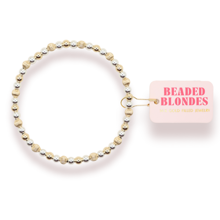 Beaded Blondes - Haven Mixed Metal Fluted Bracelet