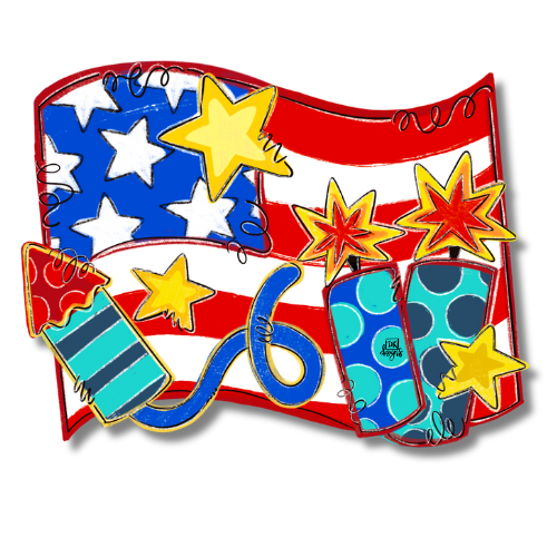 Door Hanger Attachment - Freedom Flag