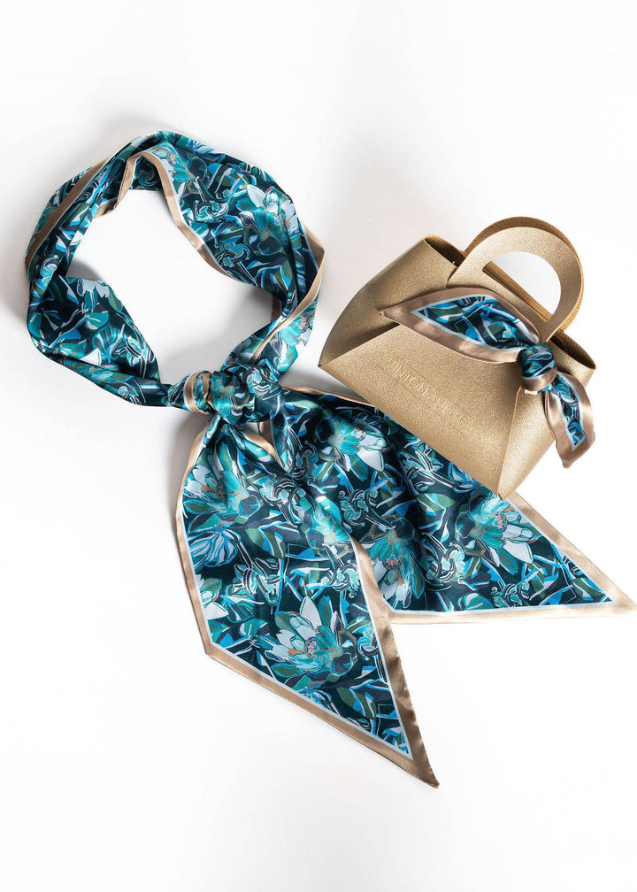 Winton & Waits - Painted Protea Accessory Scarf- Ocean
