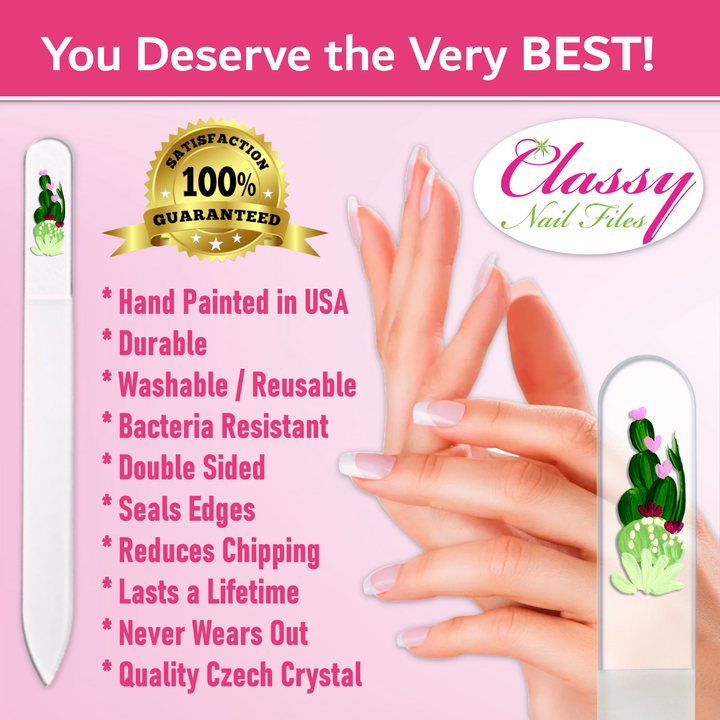 Glass Nail File - Cactus