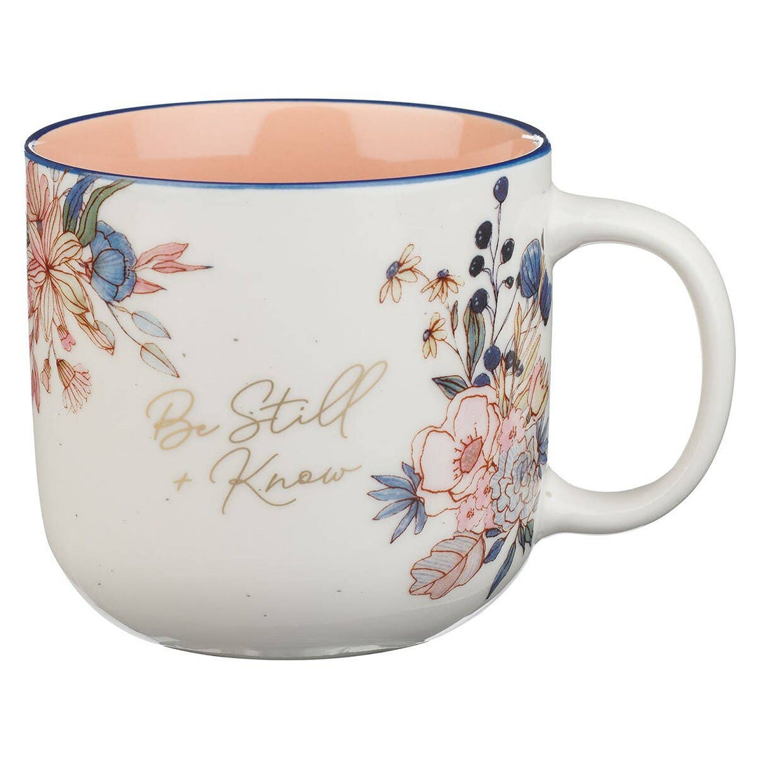 Pink Floral Mug Be Still Ps. 46:10