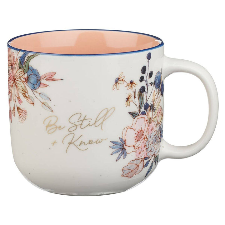 Pink Floral Mug Be Still Ps. 46:10
