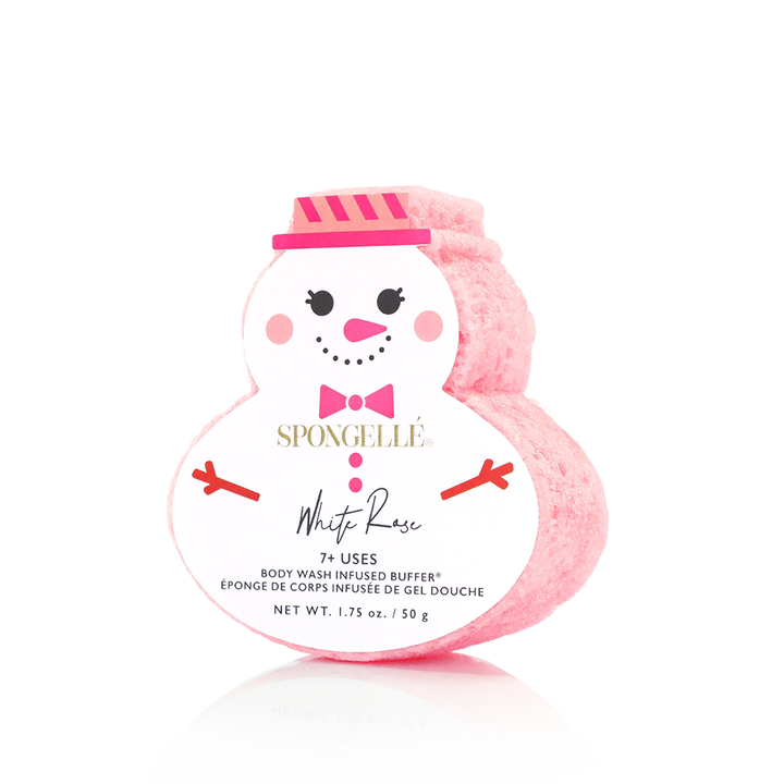 Spongellé - White Rose Snowman Holiday Buffer 