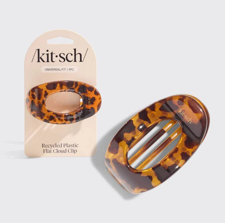 Kitsch - Recycled Plastic Medium Flat Cloud Clip (Tortoise)